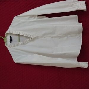 A lovely classic Brooks Bros white button down shirt.  It's a size 14.